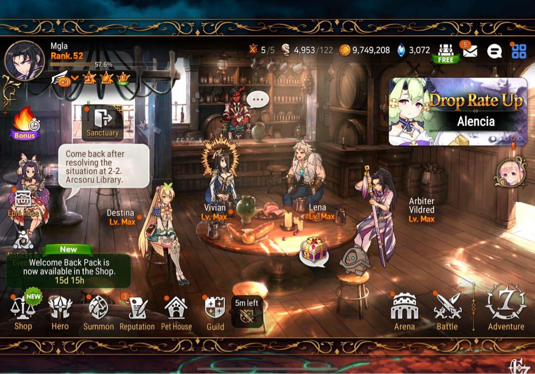 Epic Seven Mid Game Account Global Ml Vildred Toys Games Video Gaming Video Games On Carousell