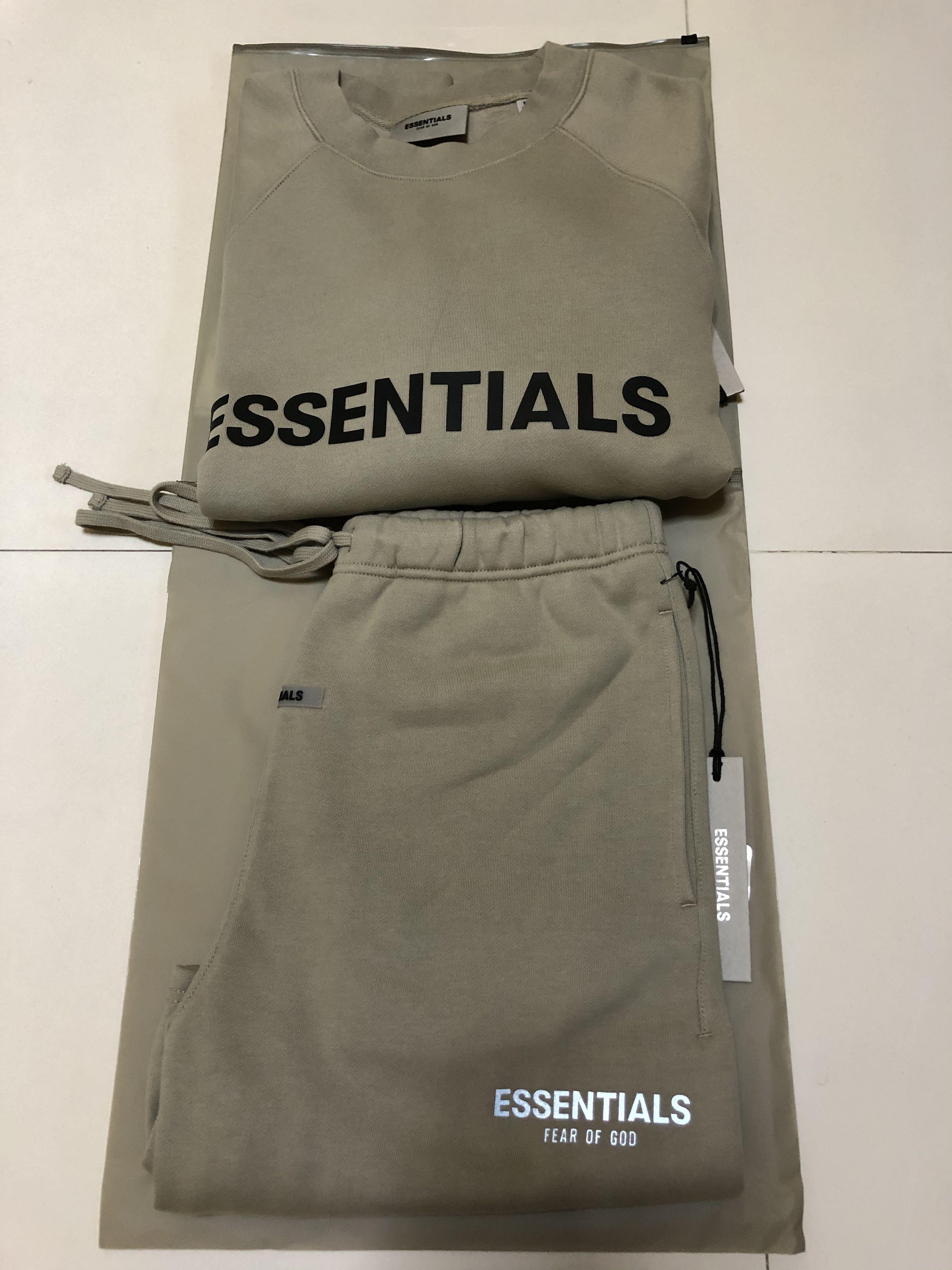 fear of god essentials hoodie khaki