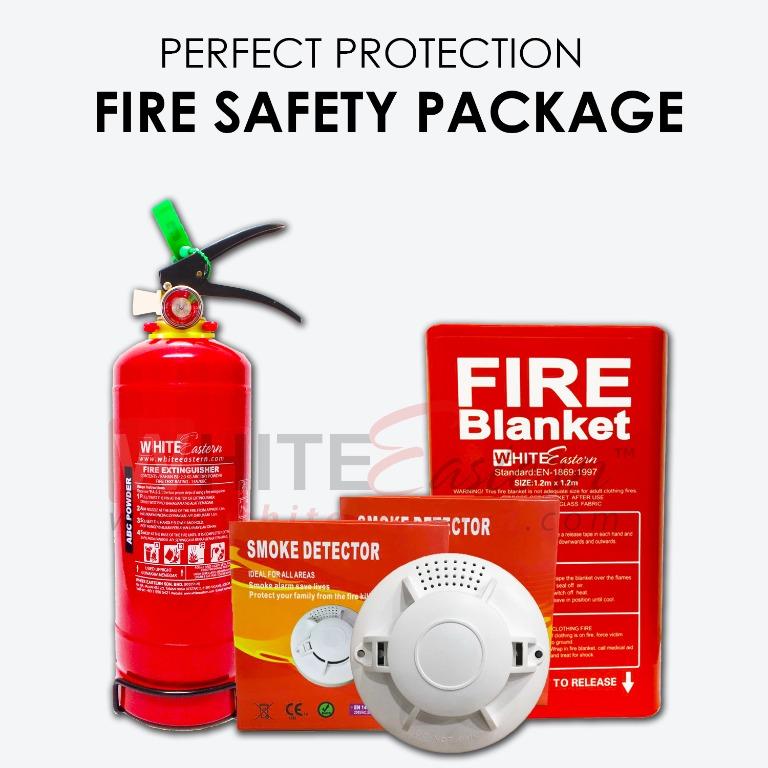 [Fire Safety Package 5] Fire Extinguisher Fire Blanket Smoke Detector ...