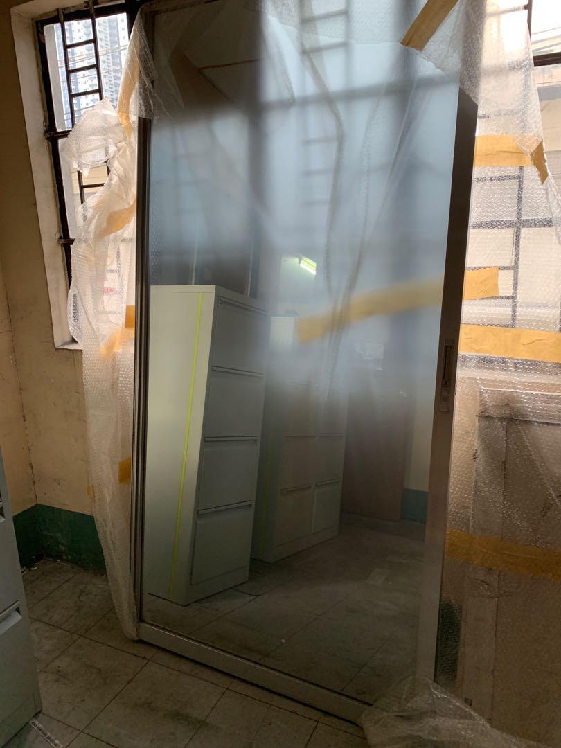 FROSTED GLASS SLIDING DOOR (Category: Locks, Doors & Gates) located in Quezon City. Submitted by xlgkx (Listing ID 1063102006, Image 1). Description: Stainless steel edging and handle No scratches Very good condition I have 2 of this Dimensions: 2.07M height 1.03M width.