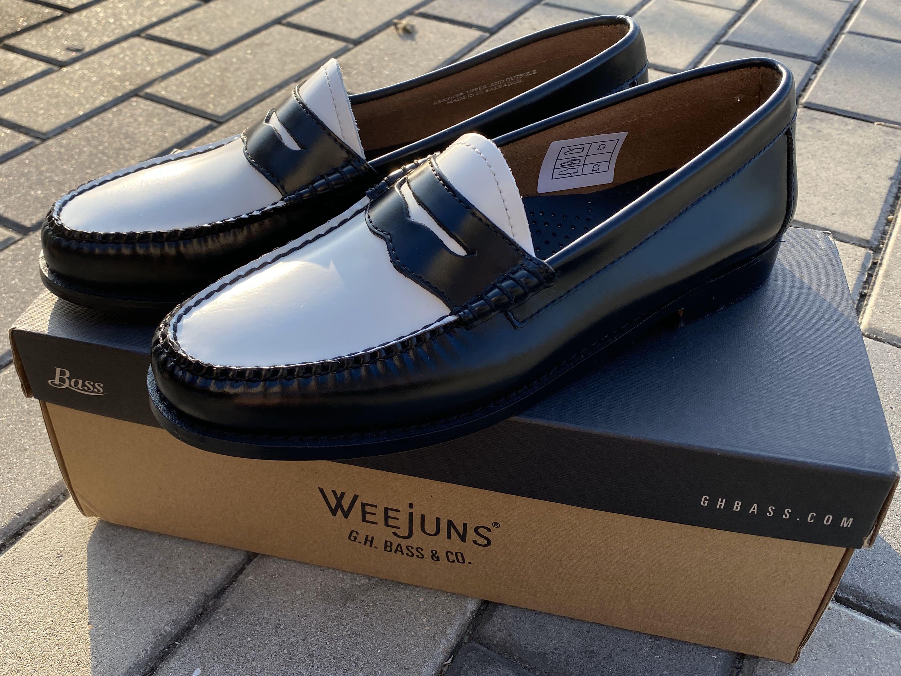 GH Bass Weejuns Penny Loafers - B/W #UK6, 女裝, 鞋, 拖鞋- Carousell