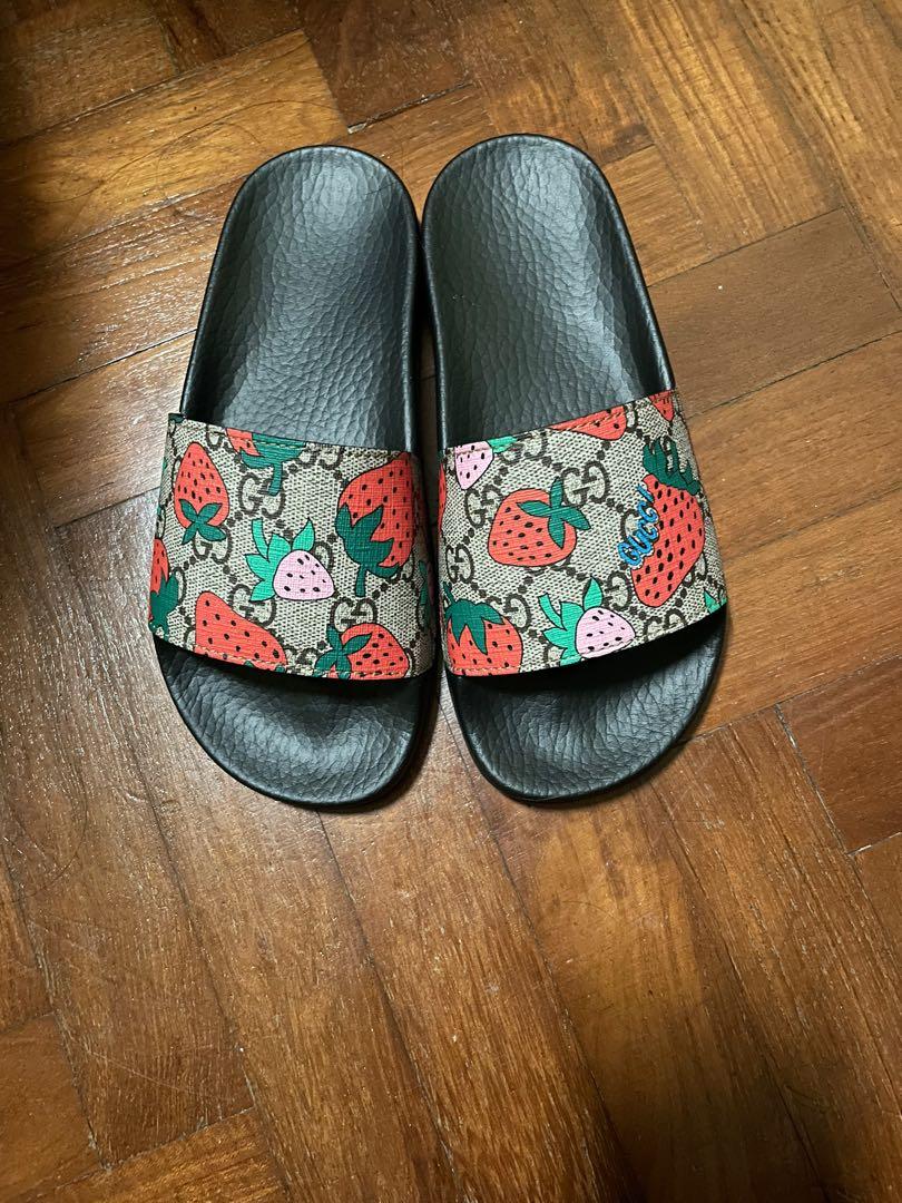 Gucci Strawberry Slide Sandal Women s Fashion Footwear