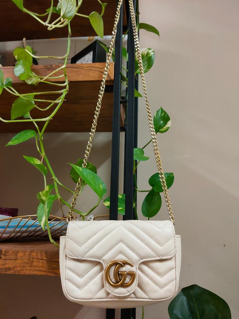 Gucci white super mini GG Marmont bag