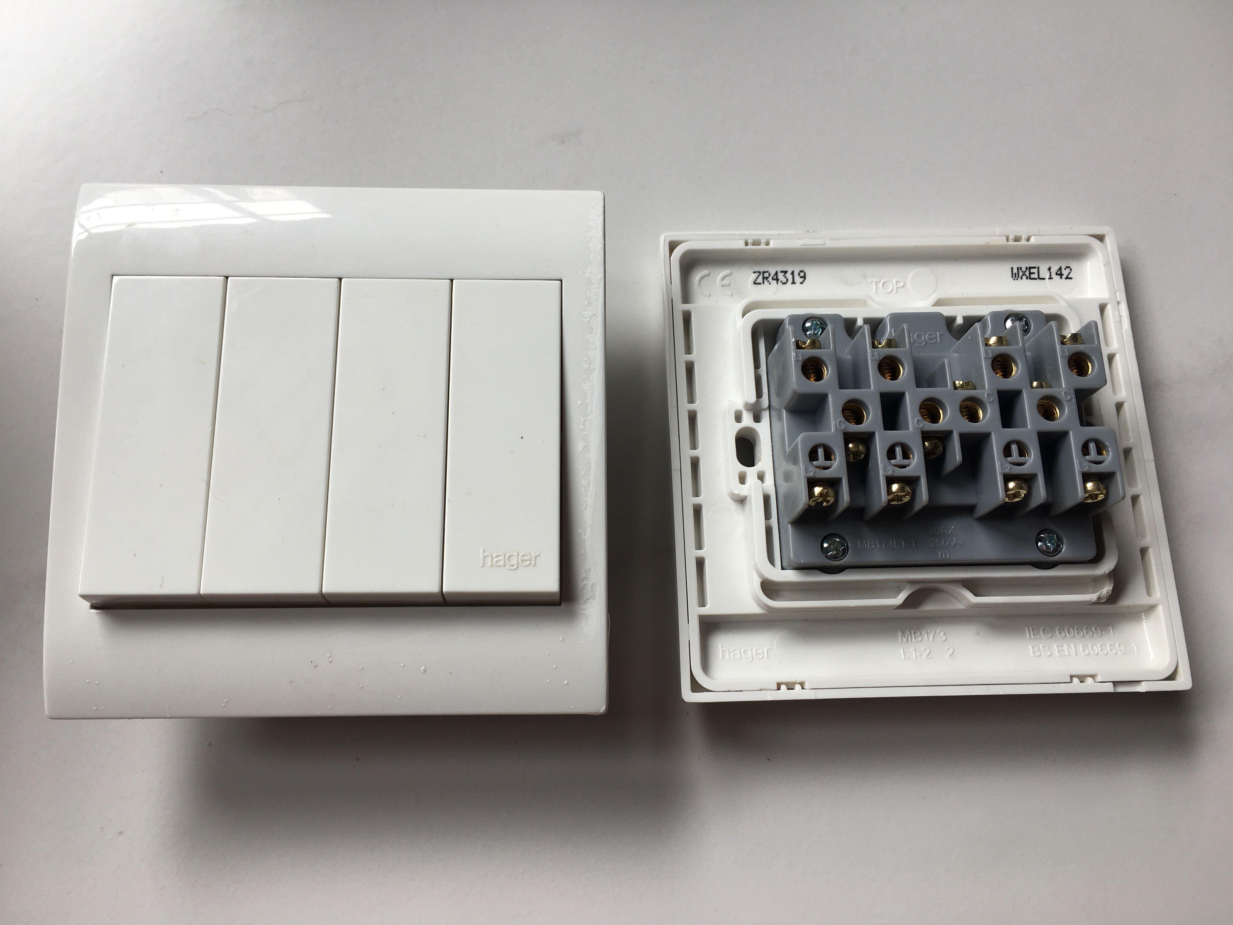 Hager Light Switches and water heater switches (all white color and all