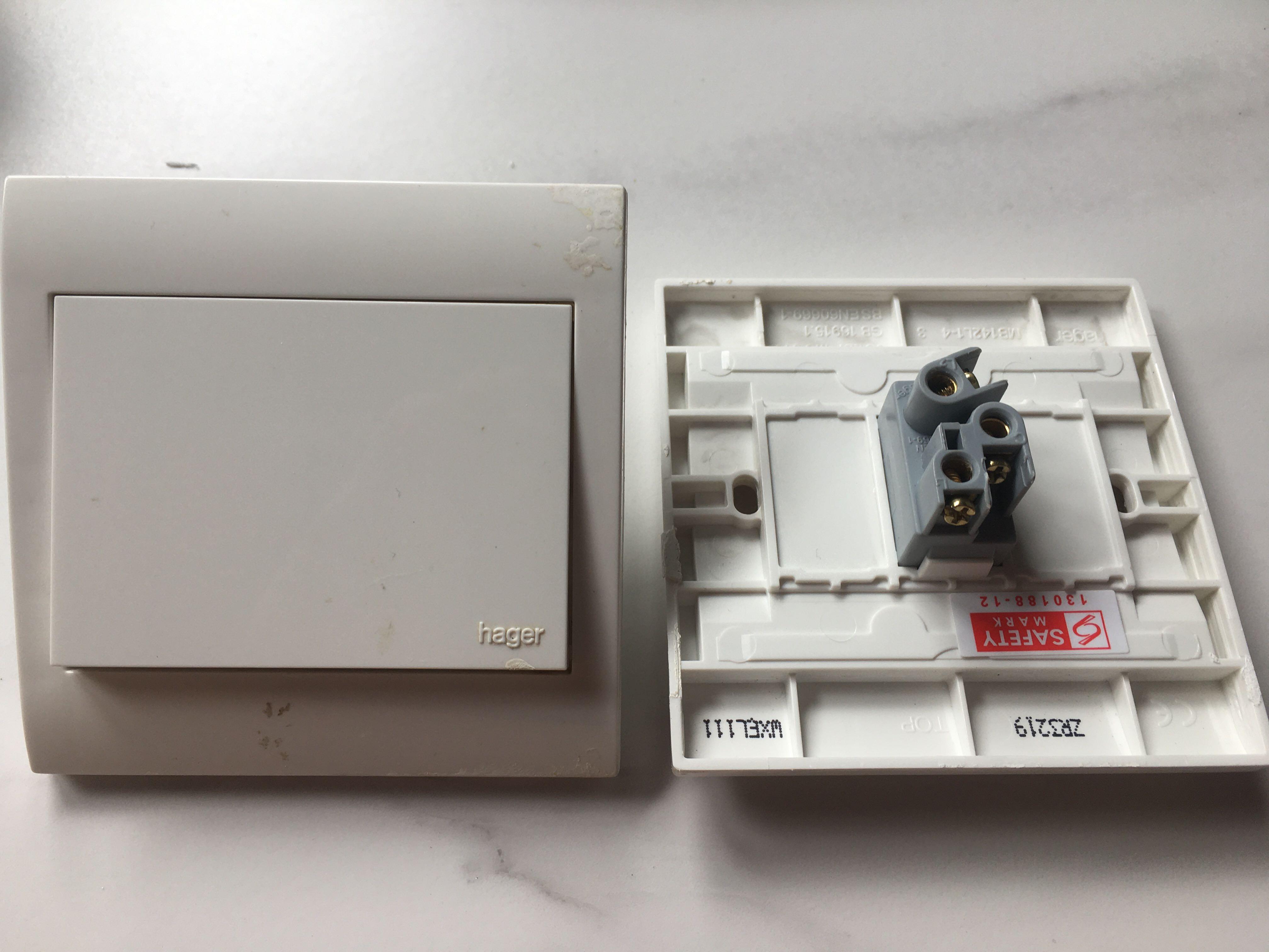 Hager Light Switches and water heater switches (all white color and all