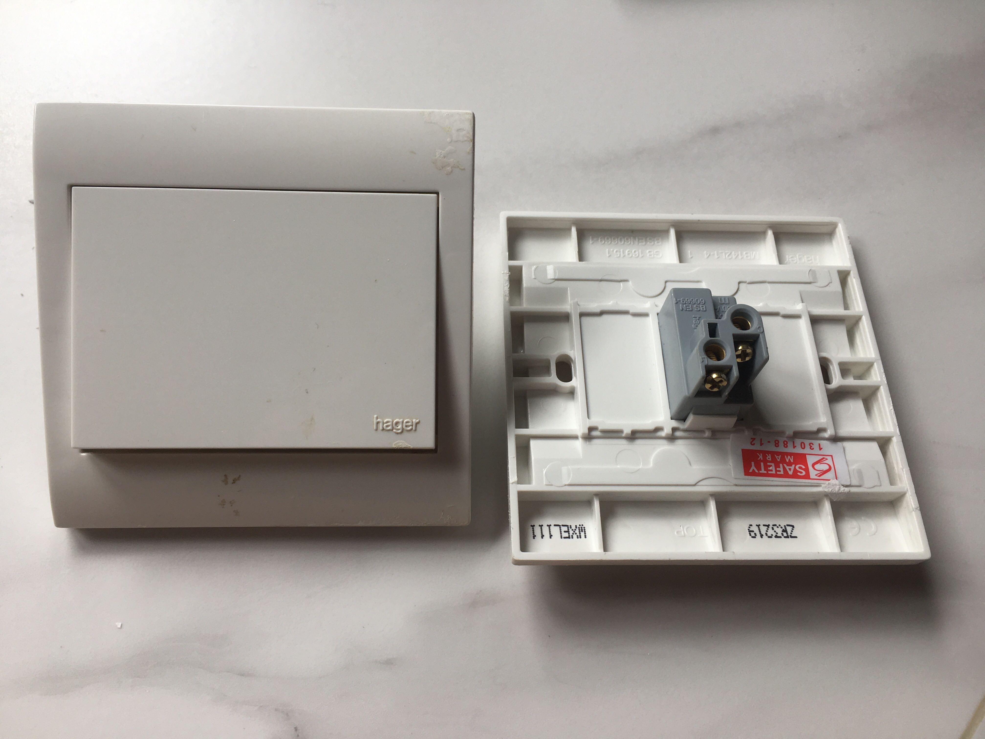 Hager Light Switches and water heater switches (all white color and all