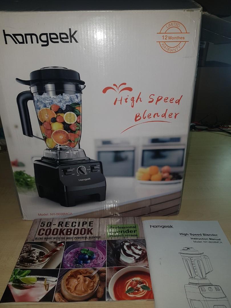 homgeek NY-8608MCA Blender Smoothie Maker, 2000W 10-Speed