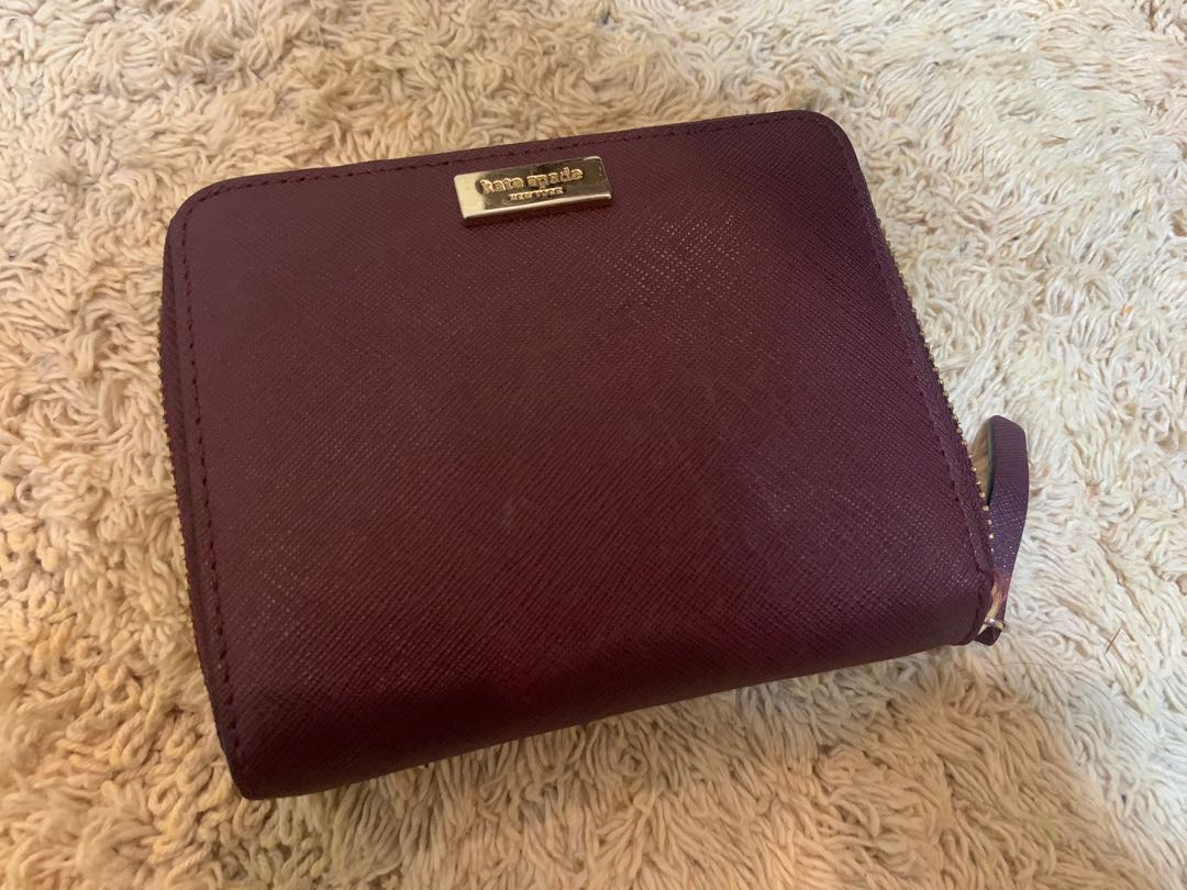 Kate spade wallet maroon hot sale