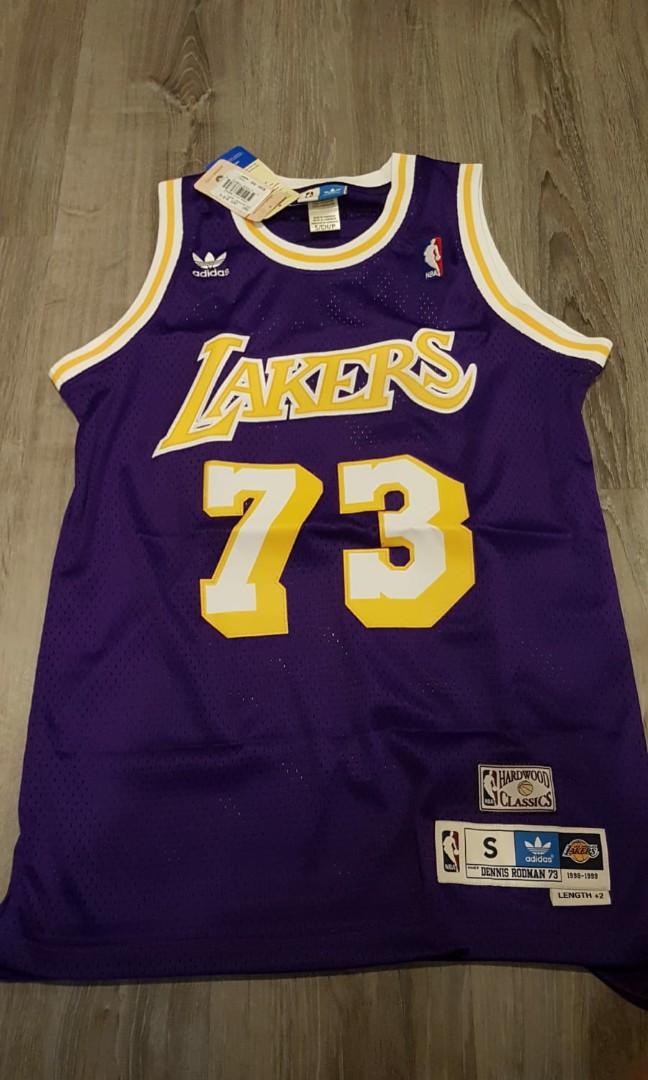 Adidas Dennis Rodman #73 Hardwood Classics LA Lakers Jersey Size