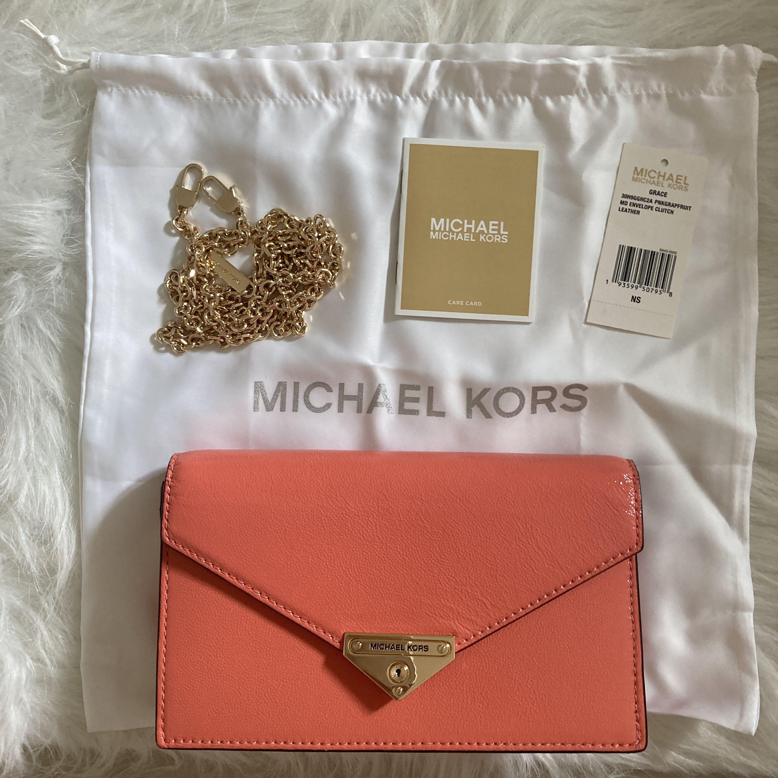 Michael Michael Kors Grace Envelope Clutch Shell Pink