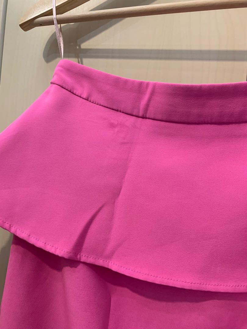 Love Bravery Hot Pink Peplum Skirt Women s Fashion Tops Sleeveless on Carousell