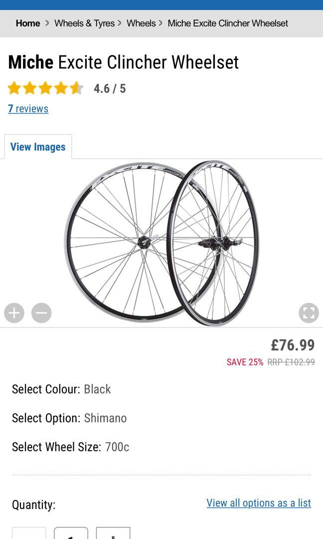 Miche excite road bike wheelset store