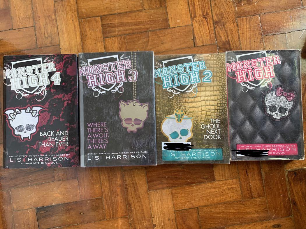 Monster High Book Set (Lisi Harrison) (Category: Children's Books) located in Dasmarinas. Submitted by glamsofmerci (Listing ID 1063036028, Image 2). Description: In good condition. All books have plastic cover. Monster High 3 & 4 is hard bound. Monster High 1 & 2 has mi name tag grr Sold as set only! check bio for MOD and delivery details!.