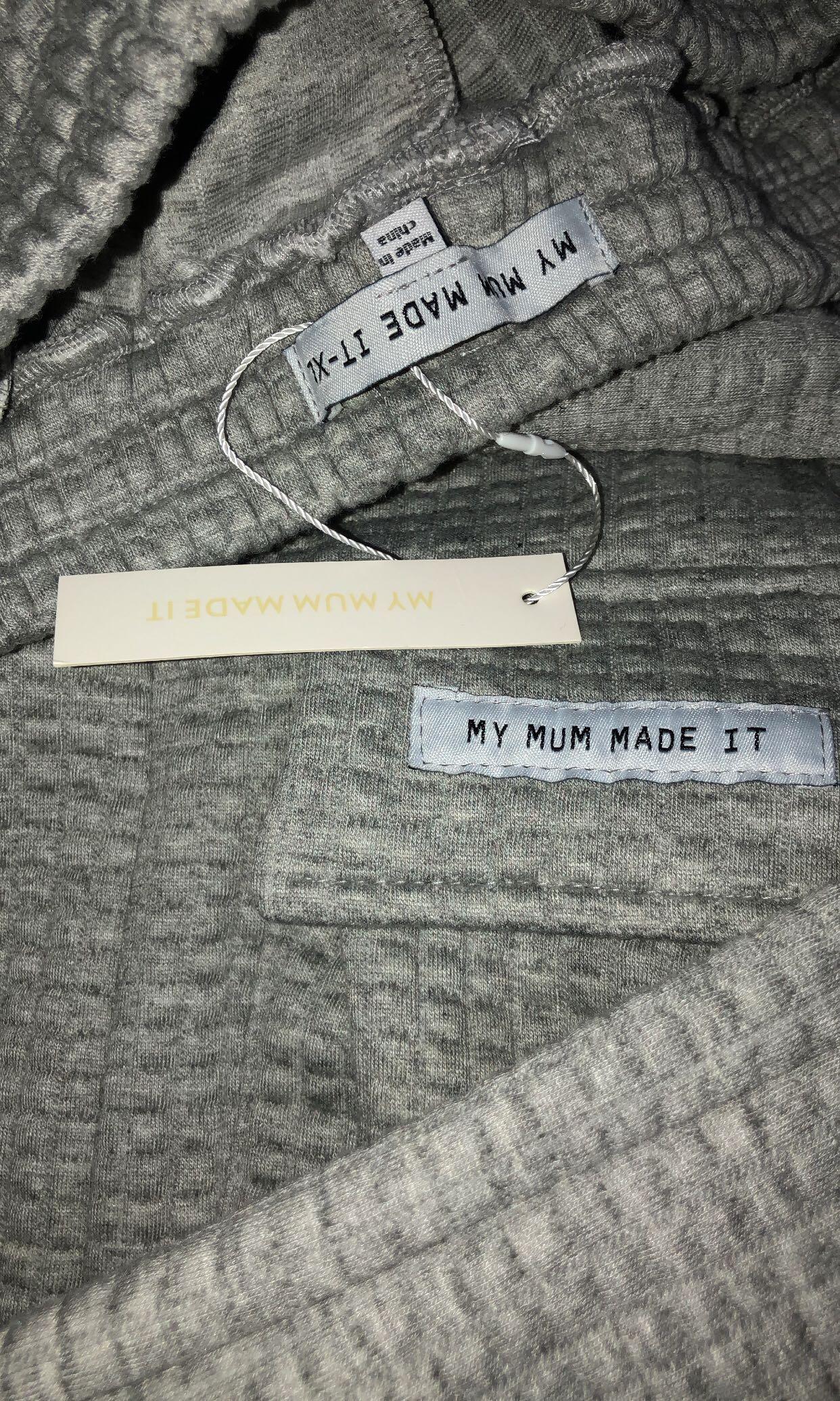 MY MUM MADE IT GREY QUILTED POCKET SWEATPANTS Carousell