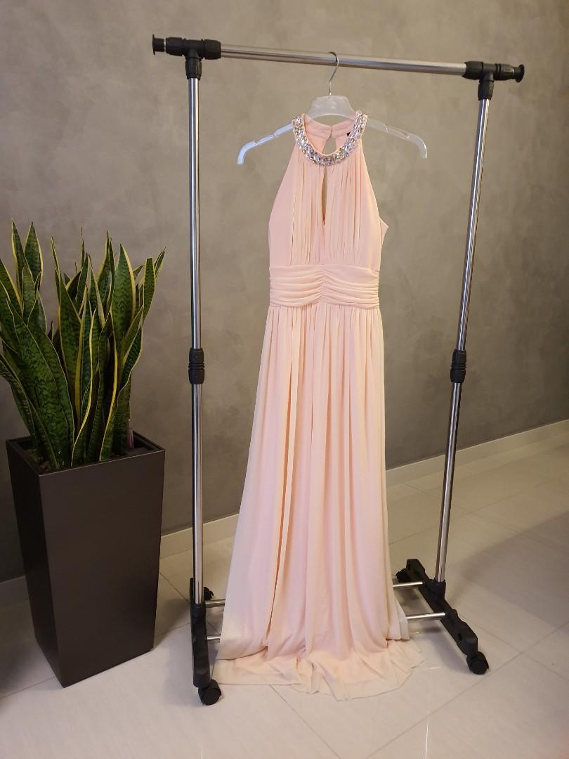 peach halter dress