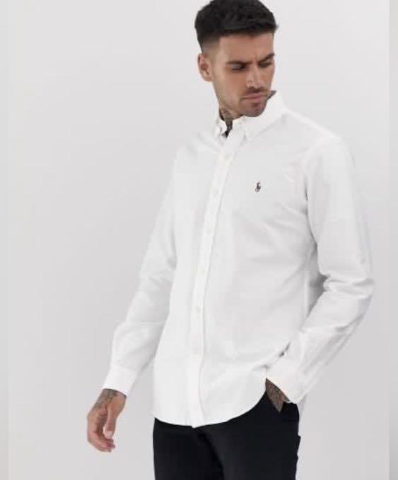 Polo Ralph Lauren slim fit Oxford white long sleeve shirt, Men's Fashion,  Tops & Sets, Tshirts & Polo Shirts on Carousell