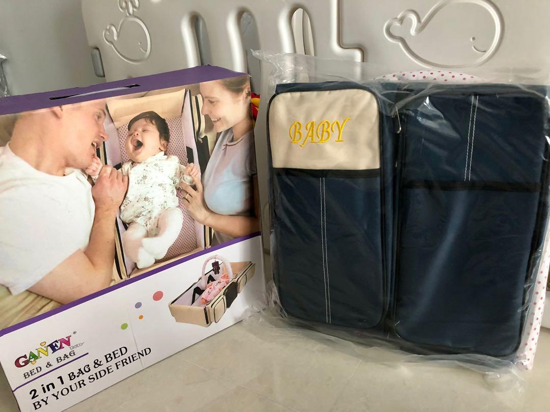 Ganen baby cheap bed and bag
