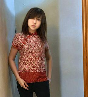 Preloved Red Cheongsam Shirt