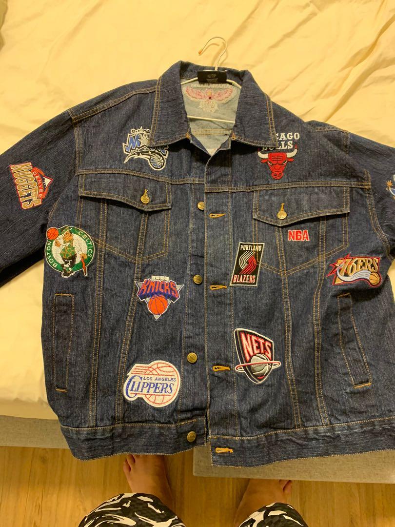 Rare Collectible item vintage UNK NBA team patches jacket Men s