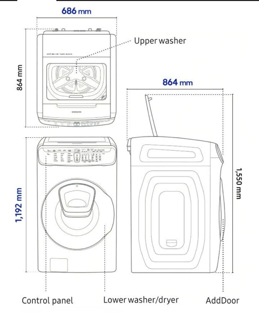 Samsung washing machine WR24M9940KV/SP, TV & Home Appliances, Washing