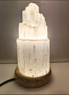 Selenite Crystal Light with a Marble Base