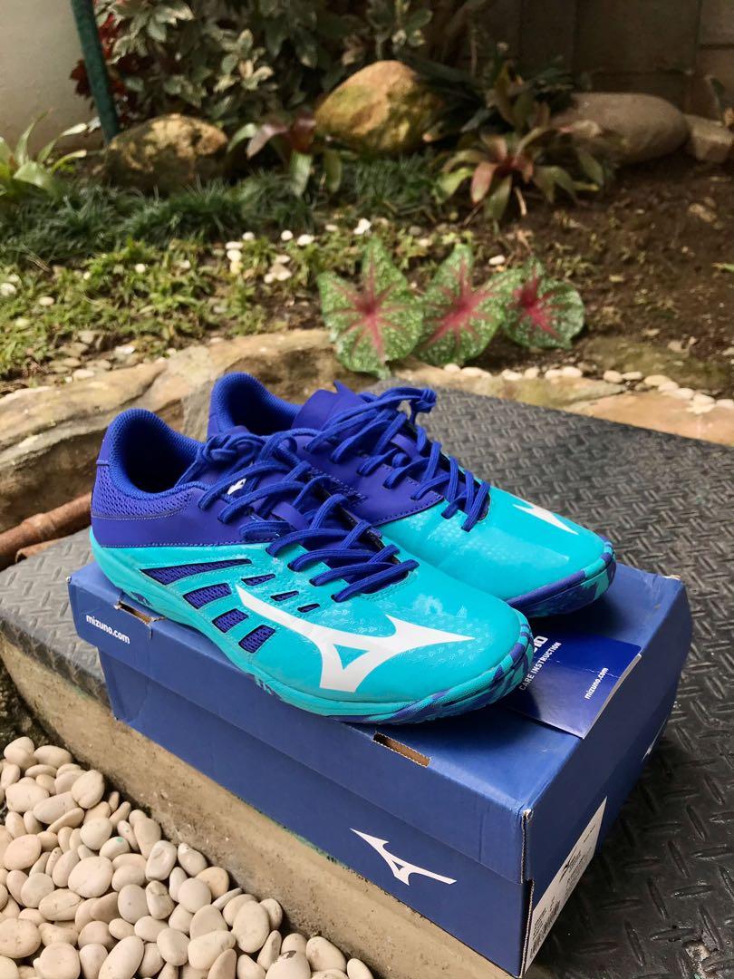 Sepatu Futsal Mizuno Basara 103 Sala Peacock Blue Black Fesyen