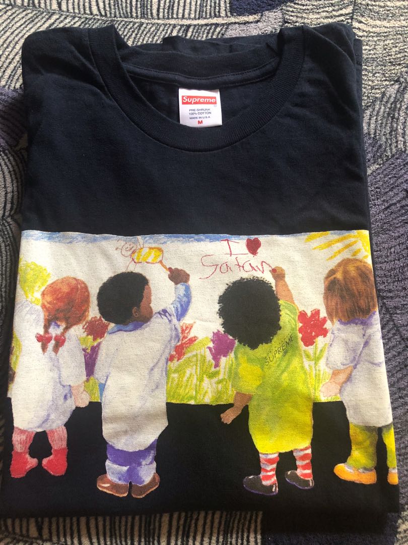 Supreme T Shirt Dark Blue Men S Fashion Clothes Tops On Carousell