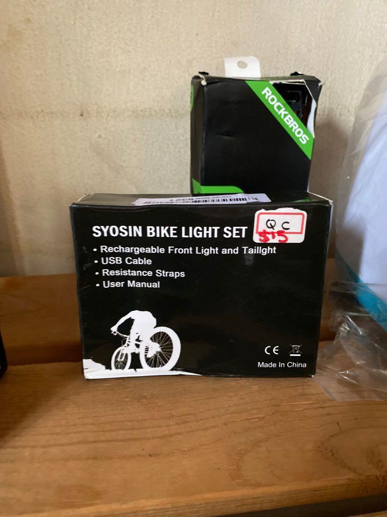usb rechargeable bike light set