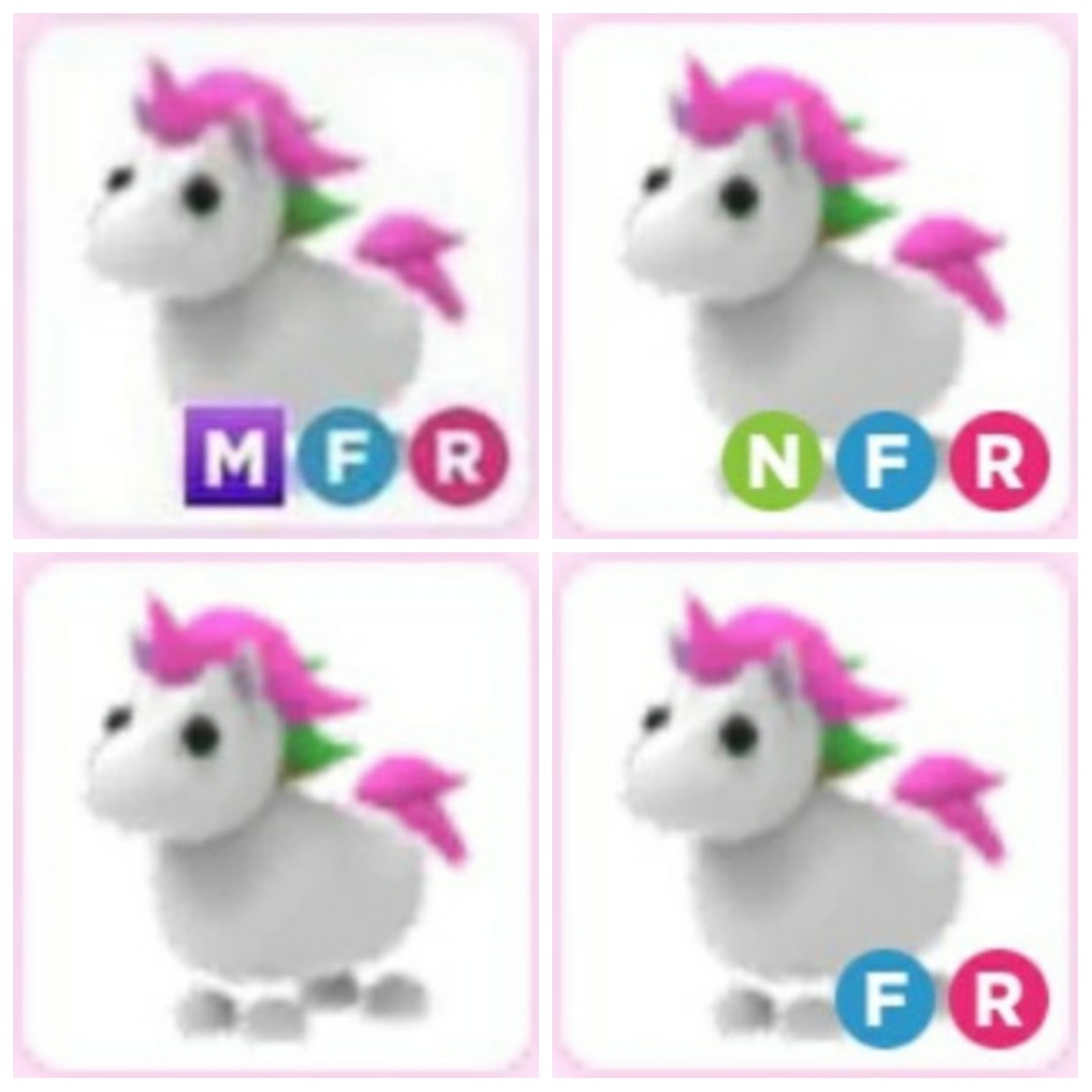 Unicorn Normal Neon Mega fr Adopt me pet Roblox, Video Gaming, Gaming