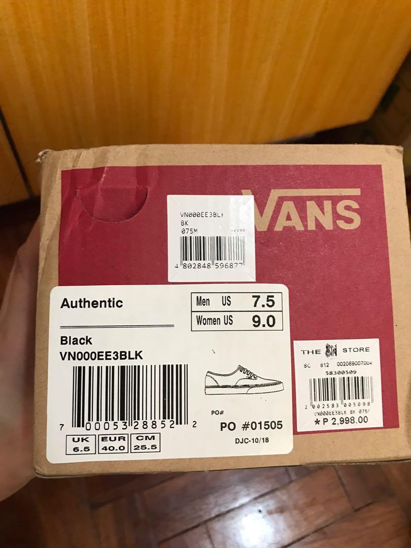 Vans Authentic US mens 7.5 Womens 9.0 (with box) (Category: Sneakers) located in Manila. Submitted by stashdestash (Listing ID 1063016786, Image 2). Description: .