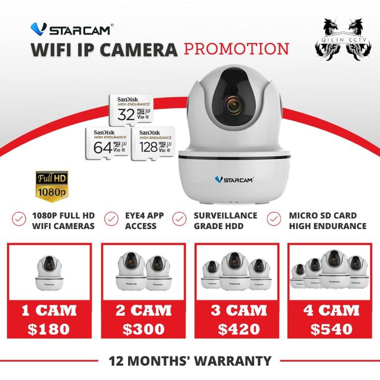 Vstarcam Hikvision WiFi Security Analog IP POE Camera CCTV System Installation Packages