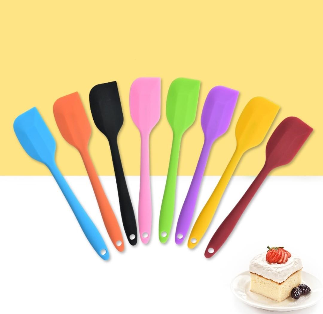 21CM Hot Universal Heat Resistant Integrate Handle Silicone Spoon Scraper  Spatula Ice Cream Cake Kitchen Tool Utensil