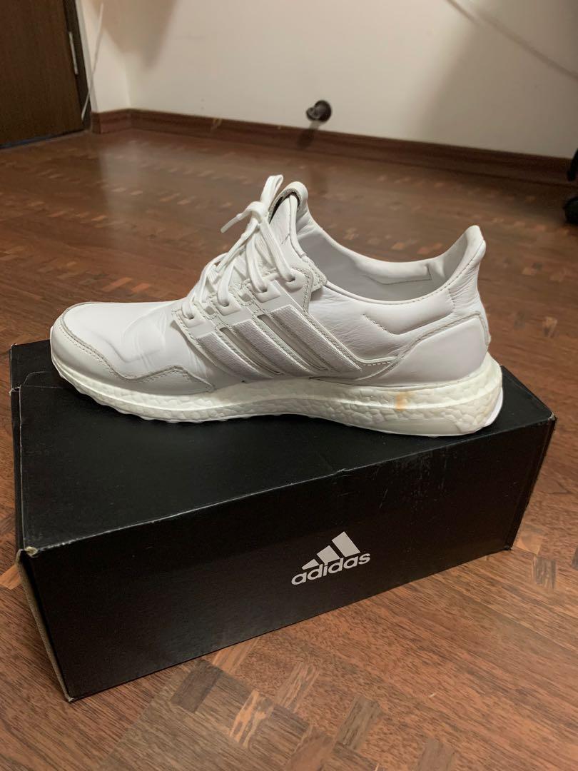Adidas ultra boost leather white clearance