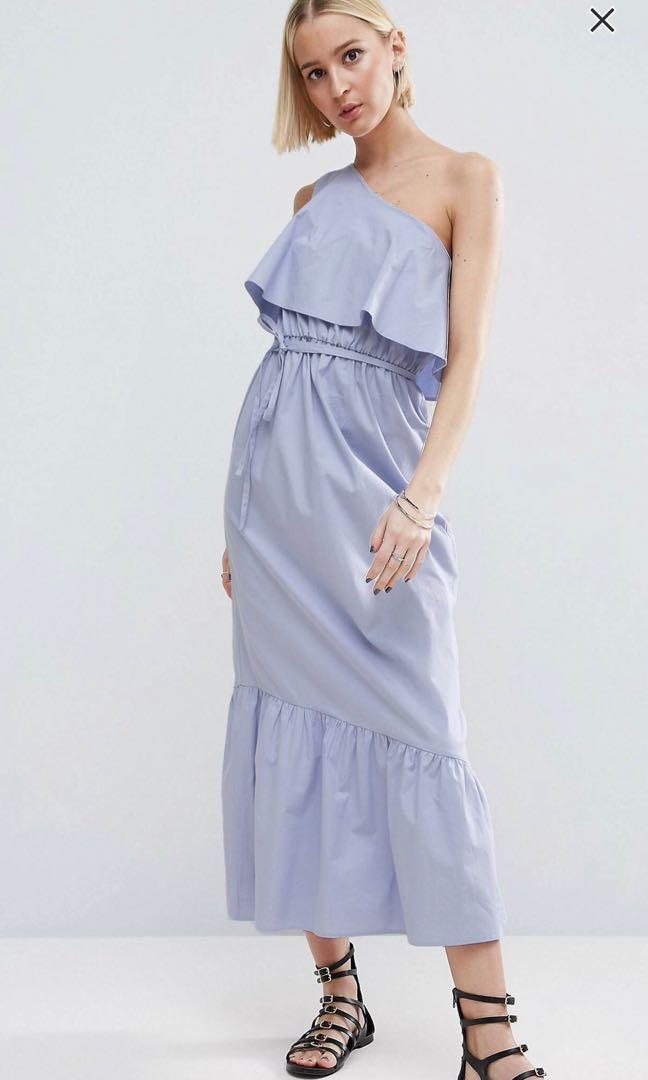 one sided off shoulder dress