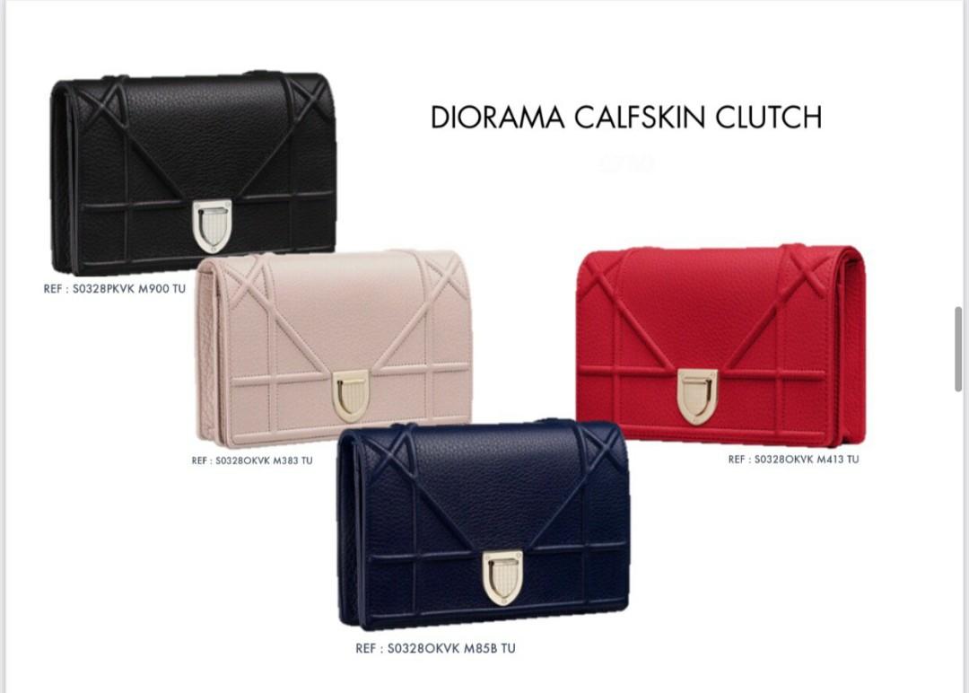 Diorama calfskin clutch online