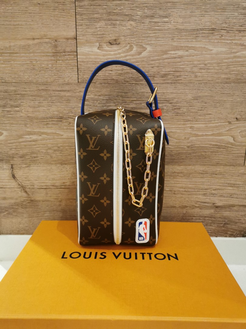 Dopp kit cloakroom cloth travel bag Louis Vuitton X NBA Brown in