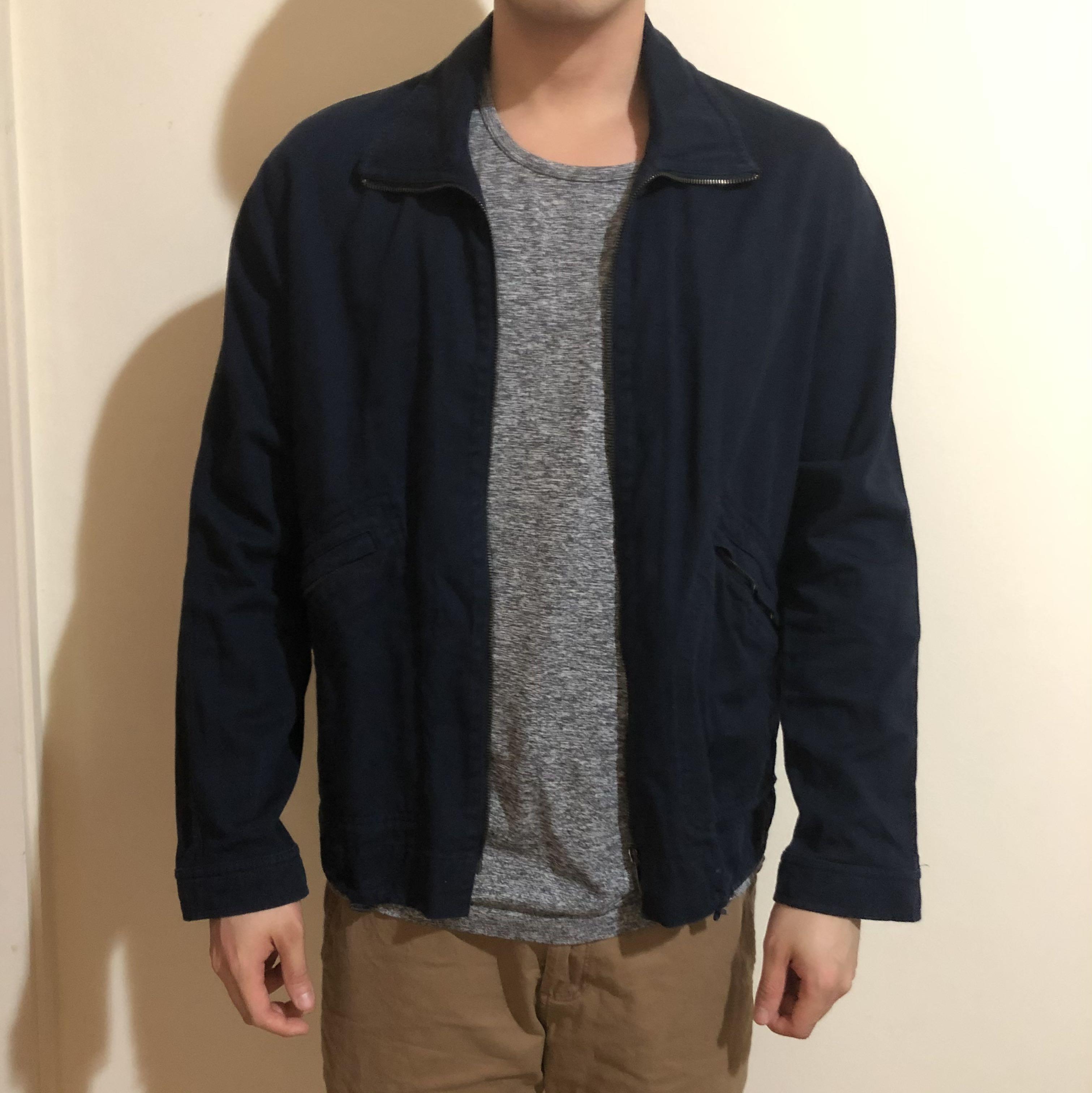 Authentic Burberry Men Denim Jacket Navy Blue