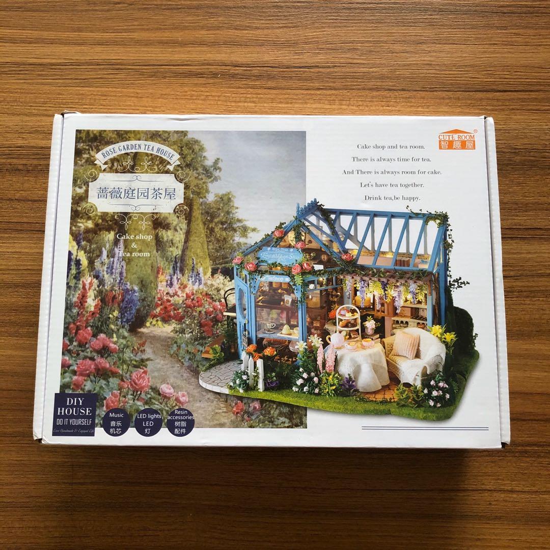 Cutebee DIY Rose Garden Tea House Dollhouse, Hobbies & Toys, Stationary