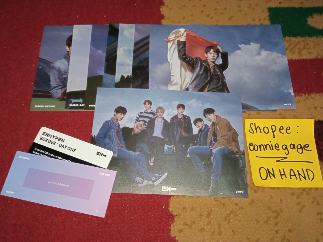 Enhypen Border Day One Dawn Postcard Set Bookmark W Hidden Message Qr Code Hobbies Toys Memorabilia Collectibles K Wave On Carousell