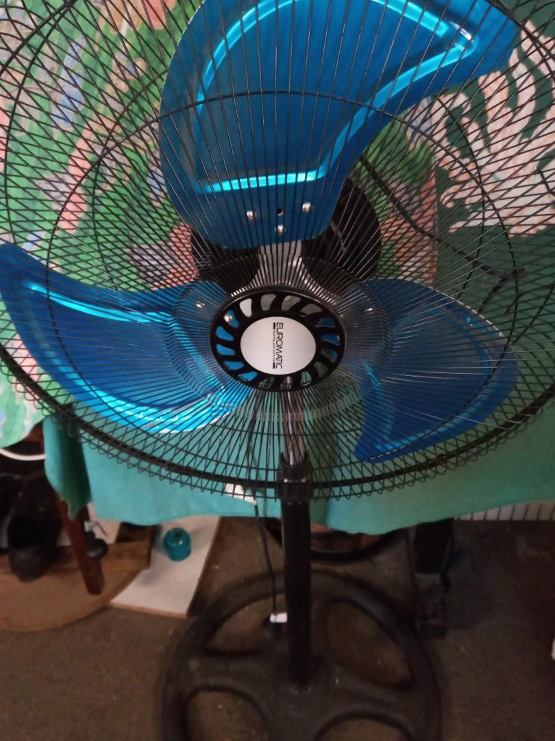 Euromatic 45cm Black Metal Pedestal Fan, Furniture & Home Living