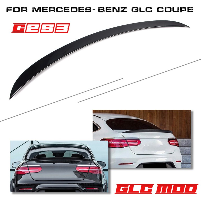 For Mercedes GLC Coupe C253 Gloss Black Car Tail Wing Rear Trunk Spoiler  AMG GLC-43 Style trunk lip Spoiler, Car Accessories, Accessories on  Carousell