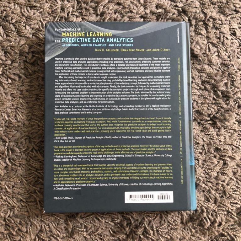 Fundamentals of Machine Learning for Predictive Data Analytics Hard Cover