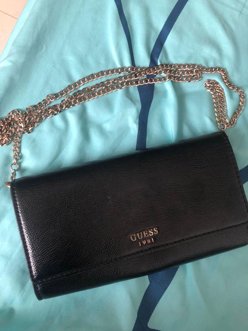 Guess Wallet On Chain, Luxury, Bags & Wallets on Carousell