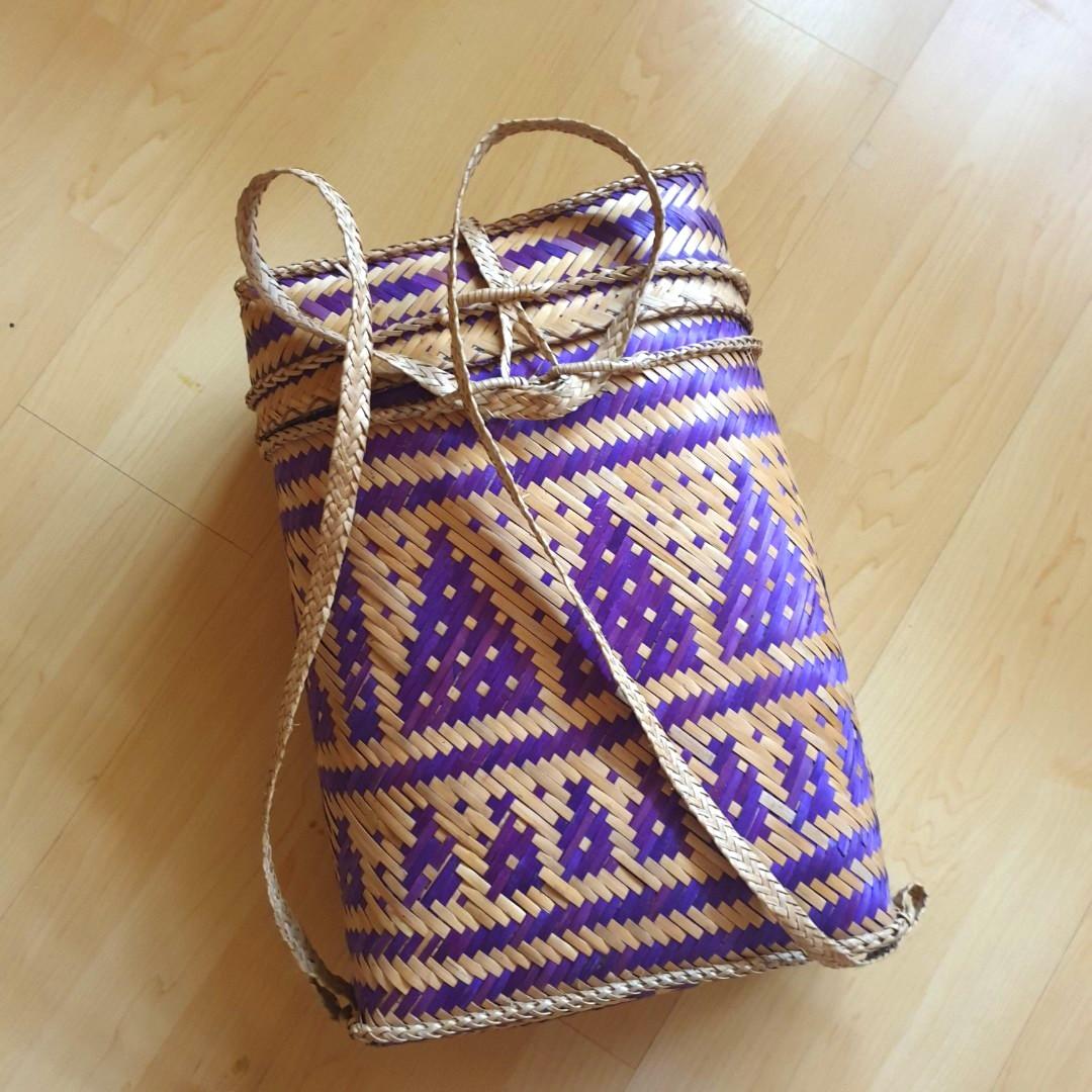 Handmade Banig Bayong Bag Backpack Indigenous Local Filipino Souvenir