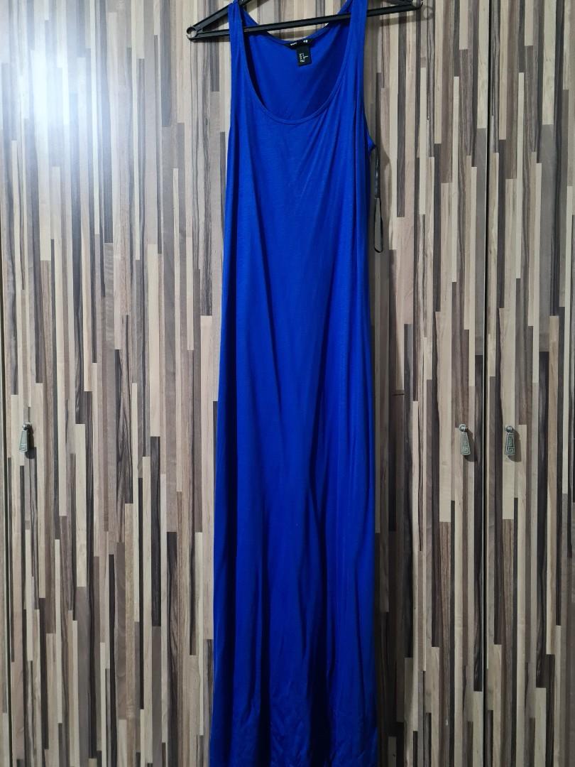 Hu0026M Royal Blue Maxi Dress, Women's Fashion, Muslimah Fashion, Dresses on  Carousell