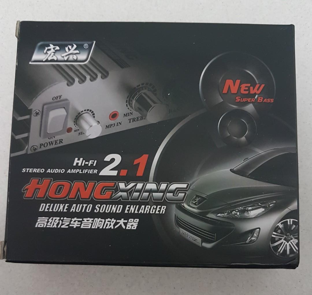 Hongxing Ax 4 Hi Fi 2 1ch Stereo Audio Amplifier Amp Super Bass Hx 168ah With Ac Power Adapter Sliver Electronics Others On Carousell
