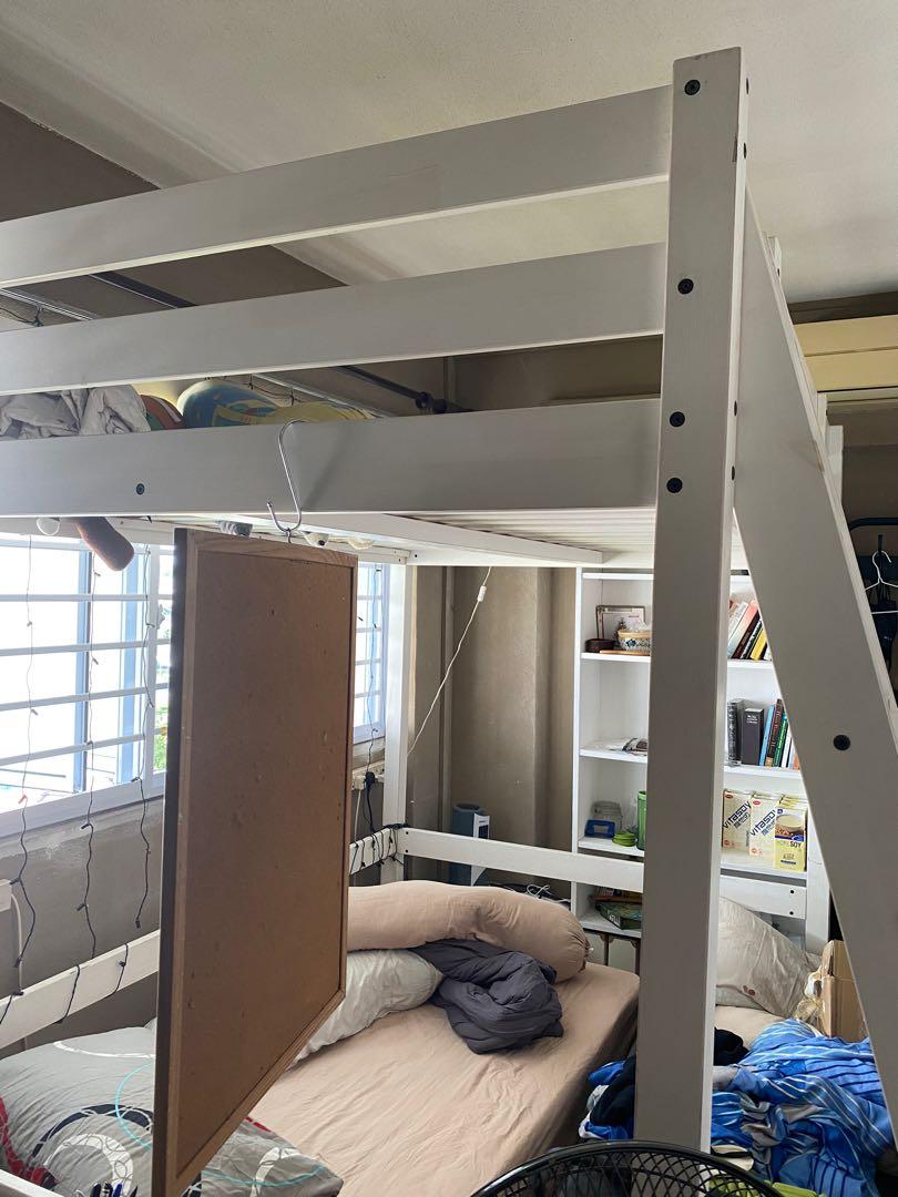Ikea Stora Loft Bed White Stained, Furniture & Home Living, Furniture, Bed Frames & Mattresses