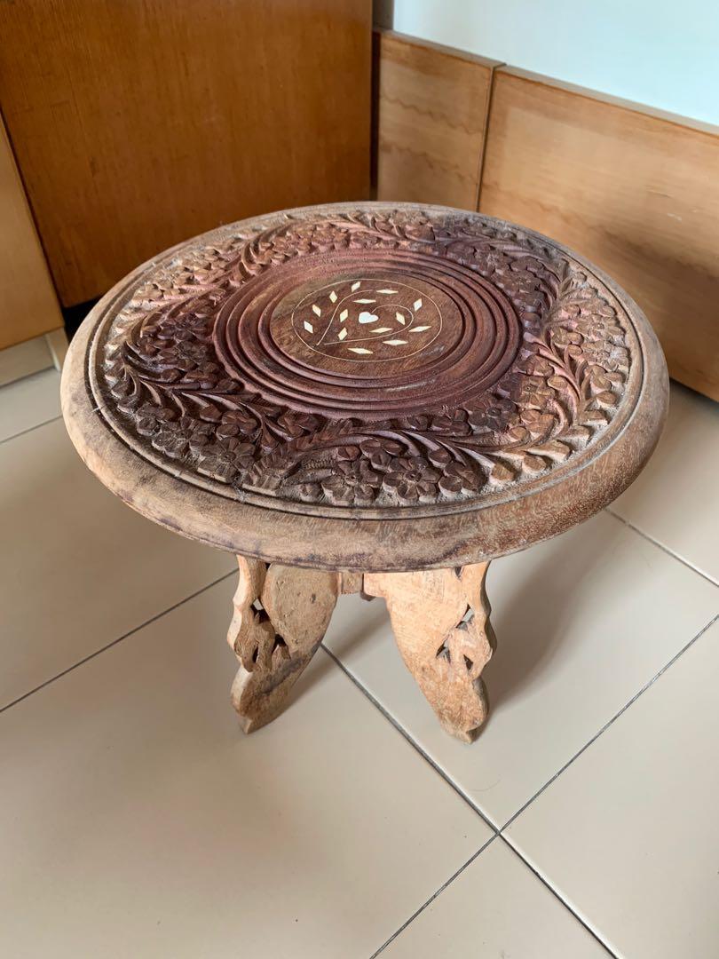 Indonesian Balinese style low wood table, Furniture & Home Living