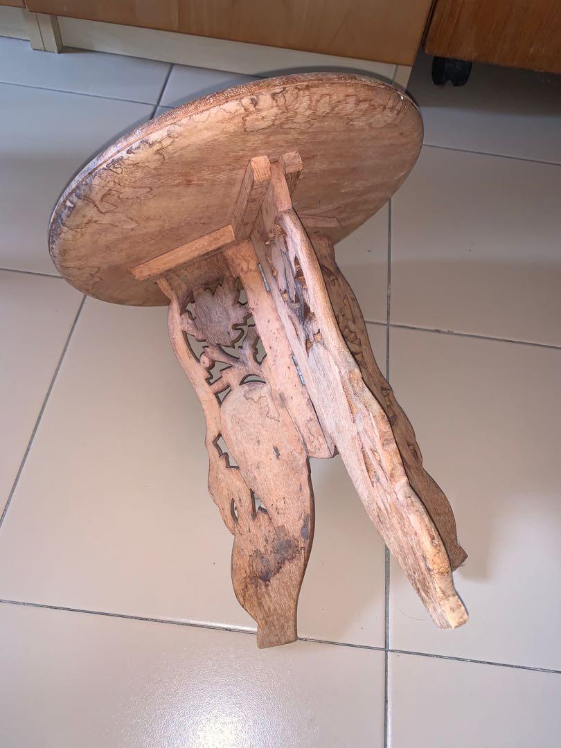 Indonesian Balinese style low wood table, Furniture & Home Living