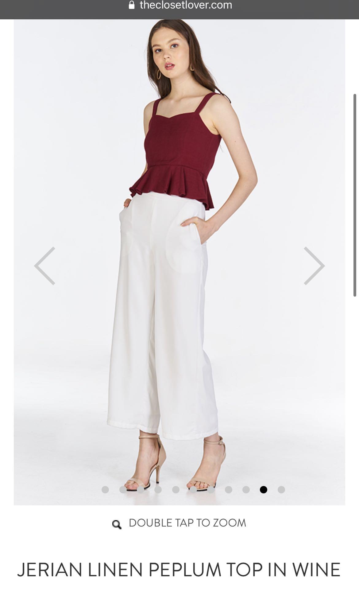 peplum top with wide leg pants